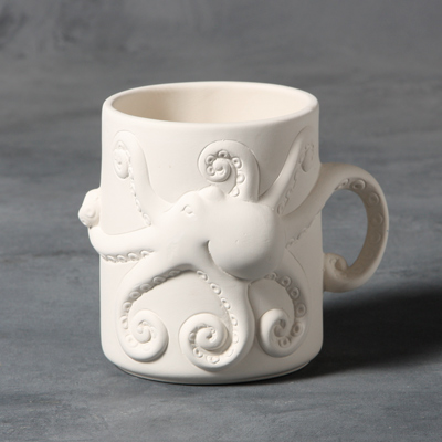 Mayco Low Fire Bisque - Cups and Mugs Octopus Mug