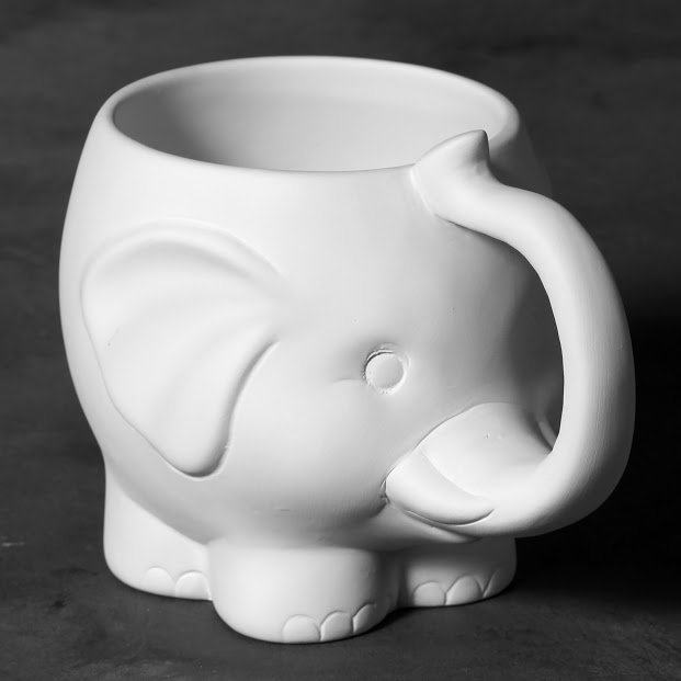 Mayco Low Fire Bisque - Cups and Mugs Elephant Mug
