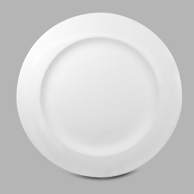 Mayco Low Fire Bisque - Functional Rimmed Dinner Plate