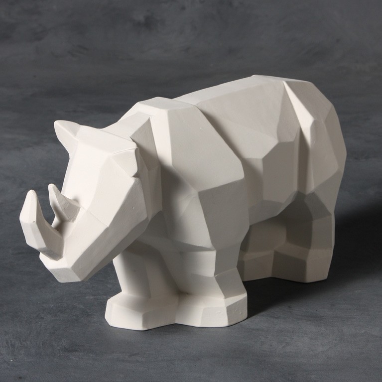 Mayco Low Fire Bisque - Home Decor Faceted Rhino