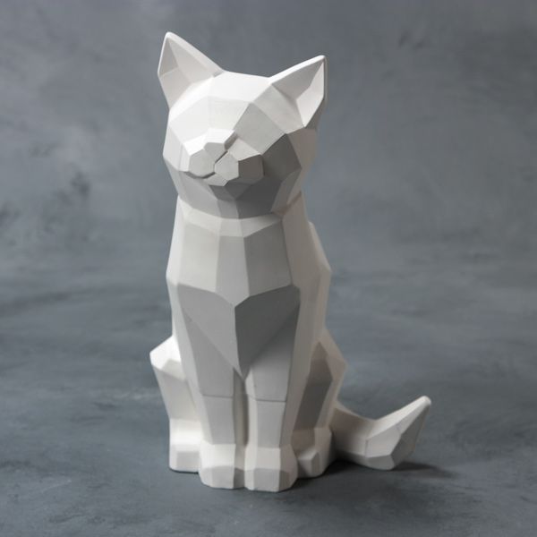 Mayco Low Fire Bisque - Home Decor Faceted Cat