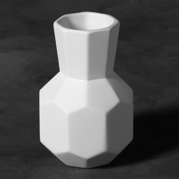 Mayco Low Fire Bisque - Vases and Pots Faceted Bud Vase