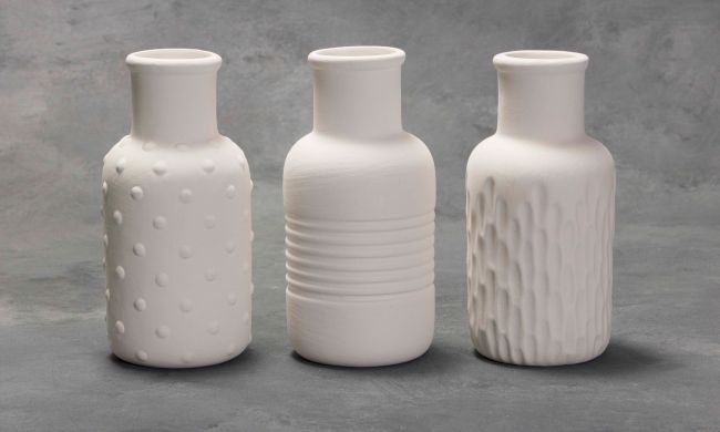 Mayco Low Fire Bisque - Vases and Pots Textured Vases