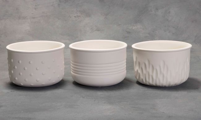 Mayco Low Fire Bisque - Vases and Pots Textured Planters