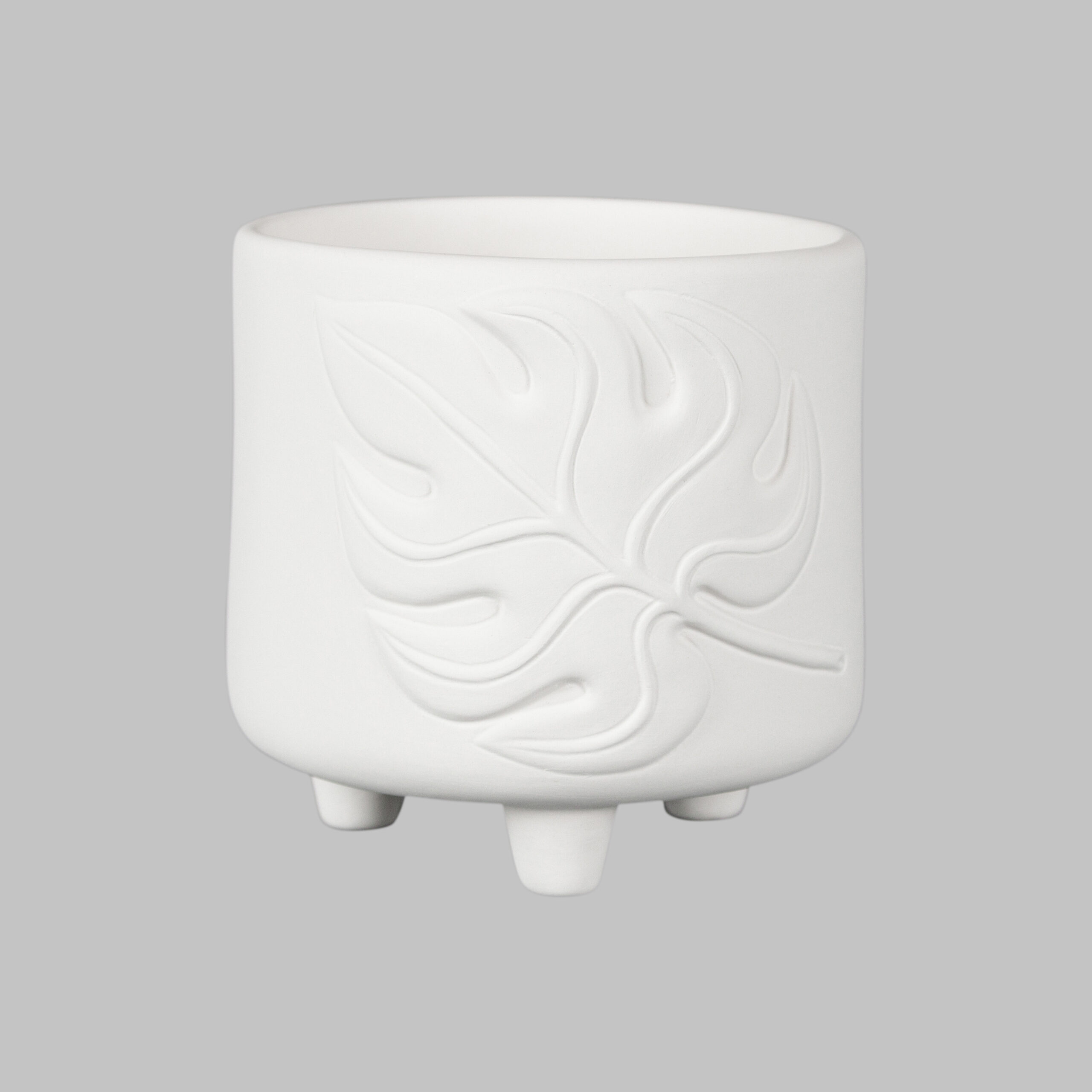 Mayco Low Fire Bisque - Vases and Pots Monstera Footed Container