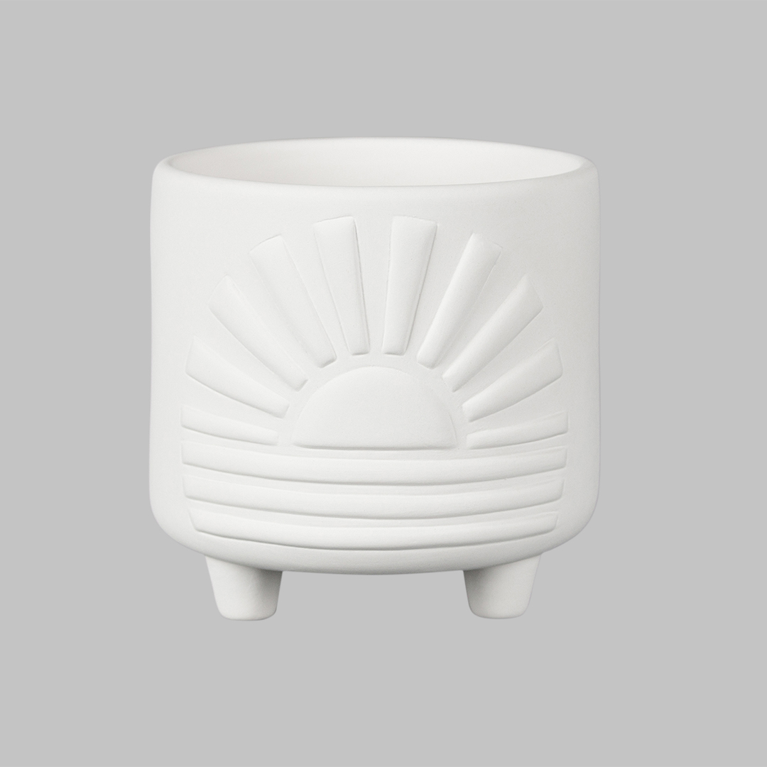 Mayco Low Fire Bisque - Vases and Pots Sun Footed Container